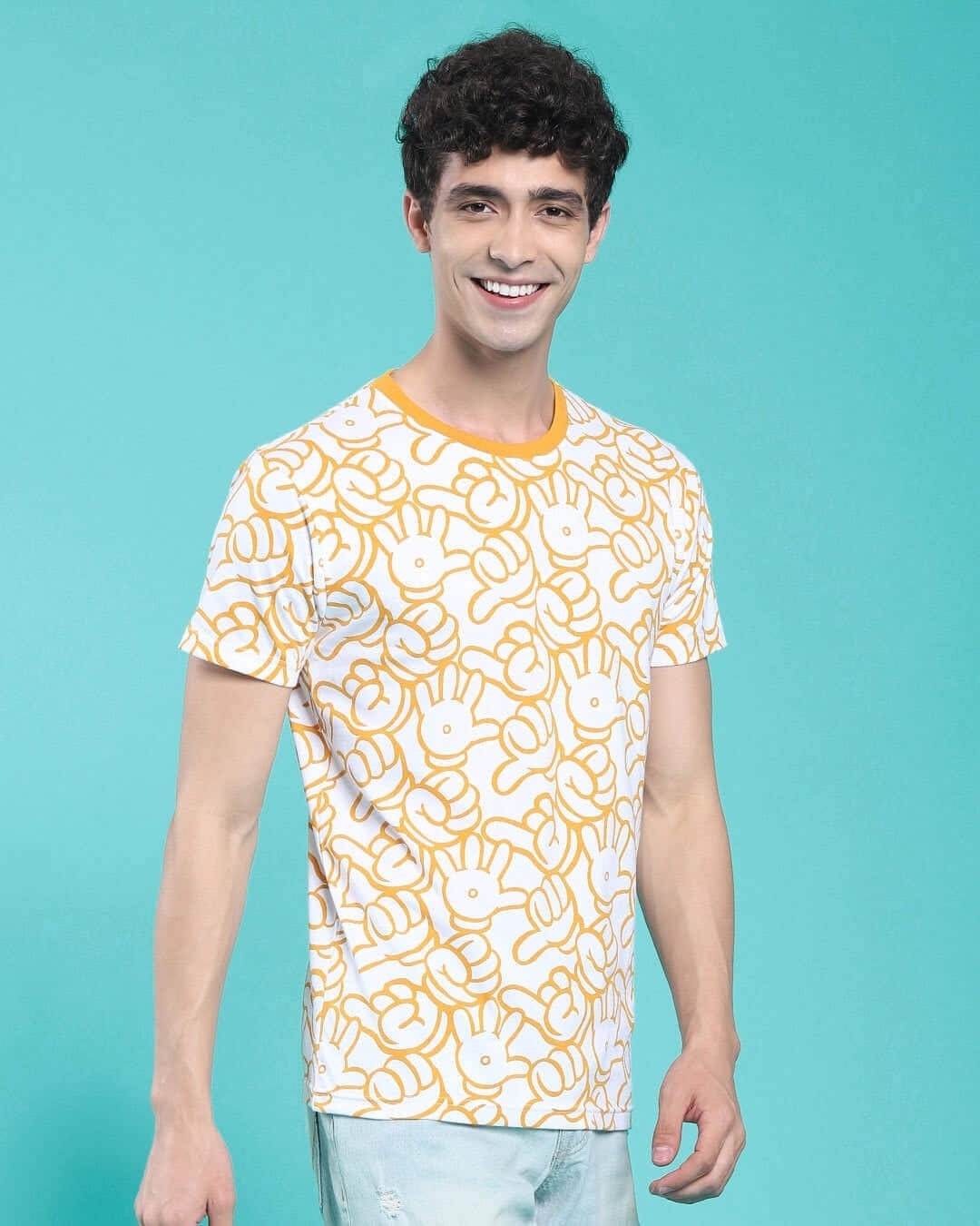 Shop Men's Popcorn Yellow Aop T-shirt-Design