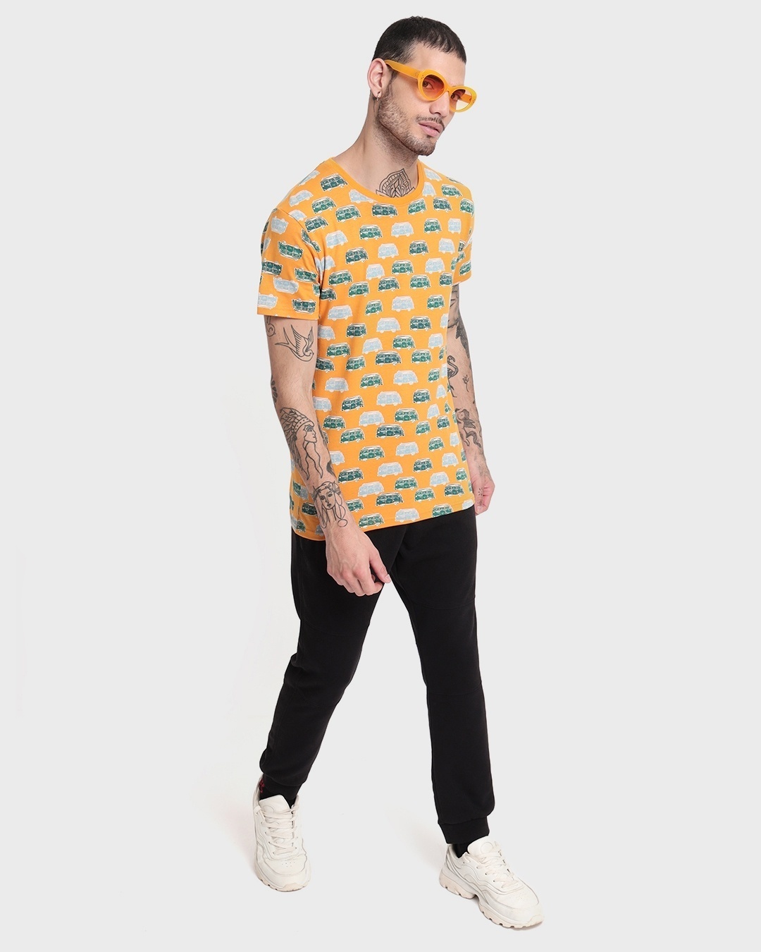 Shop Men's Popcorn Yellow AOP T-shirt-Full