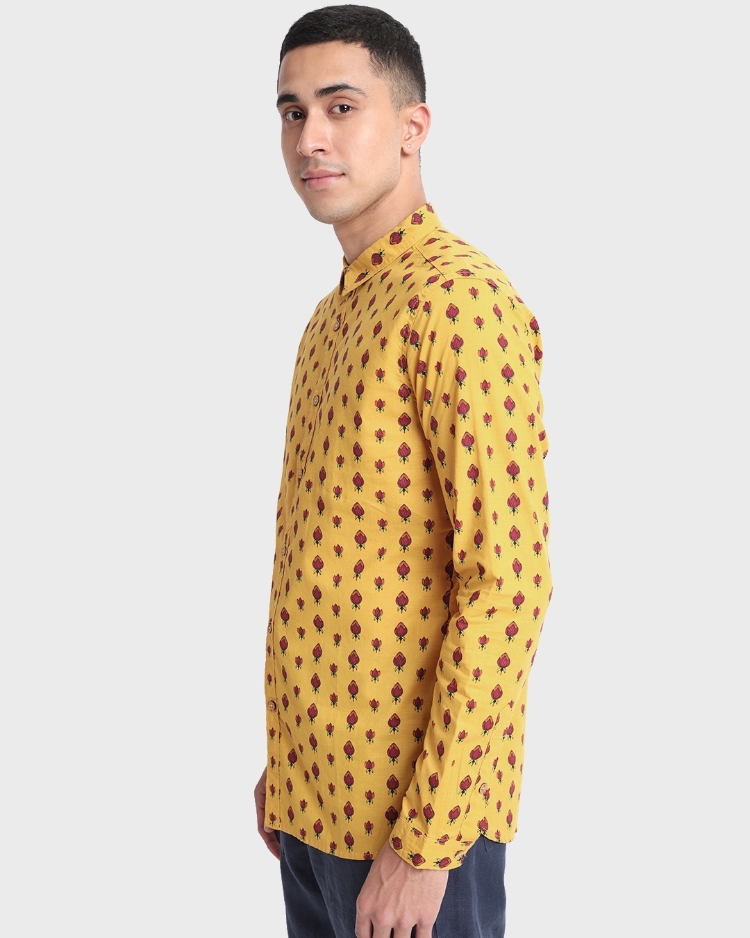 Buy Men's Printed Ethnic Shirt for Men yellow Online at Bewakoof