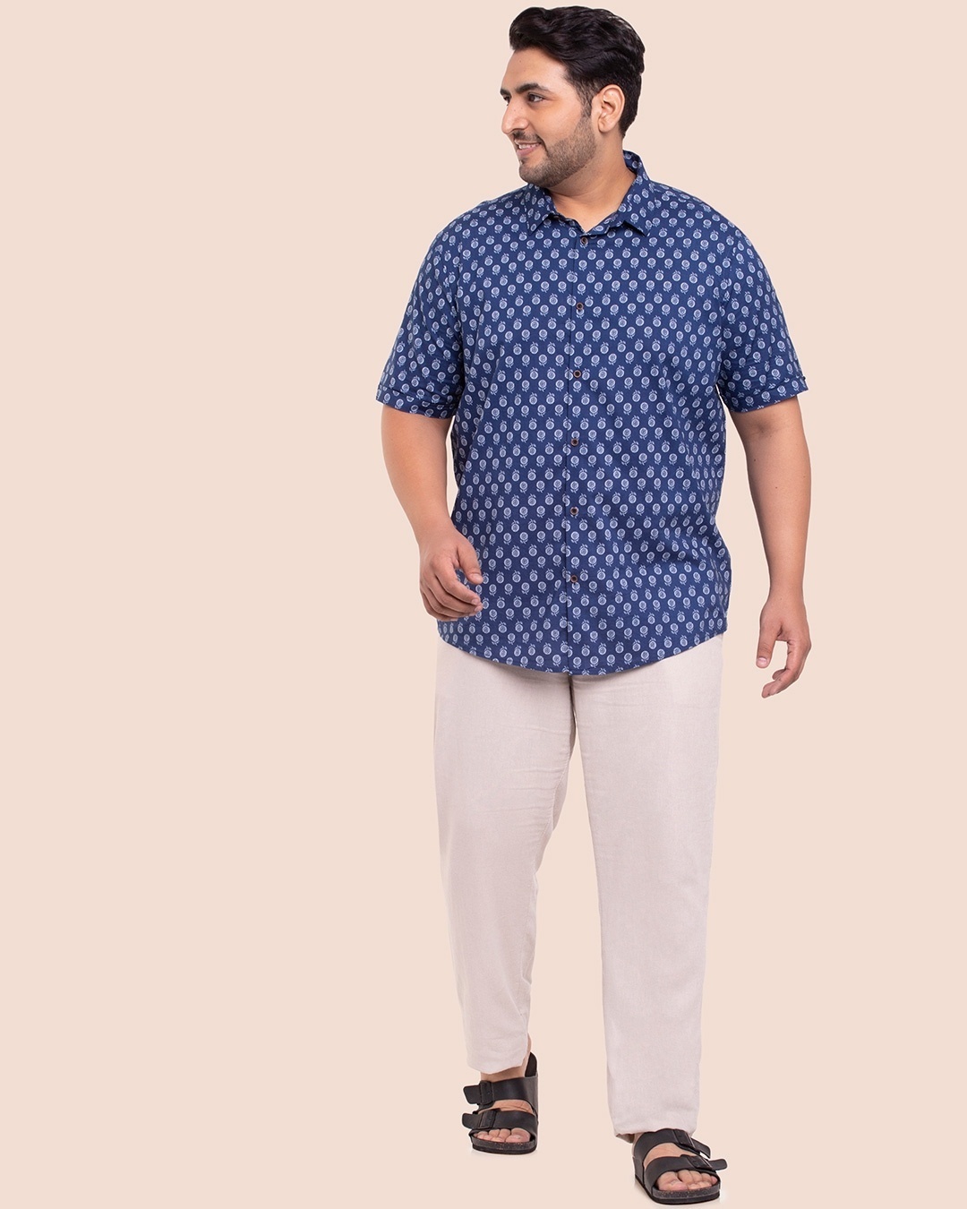 Shop Men's Printed Half Sleeves Plus Shirt
