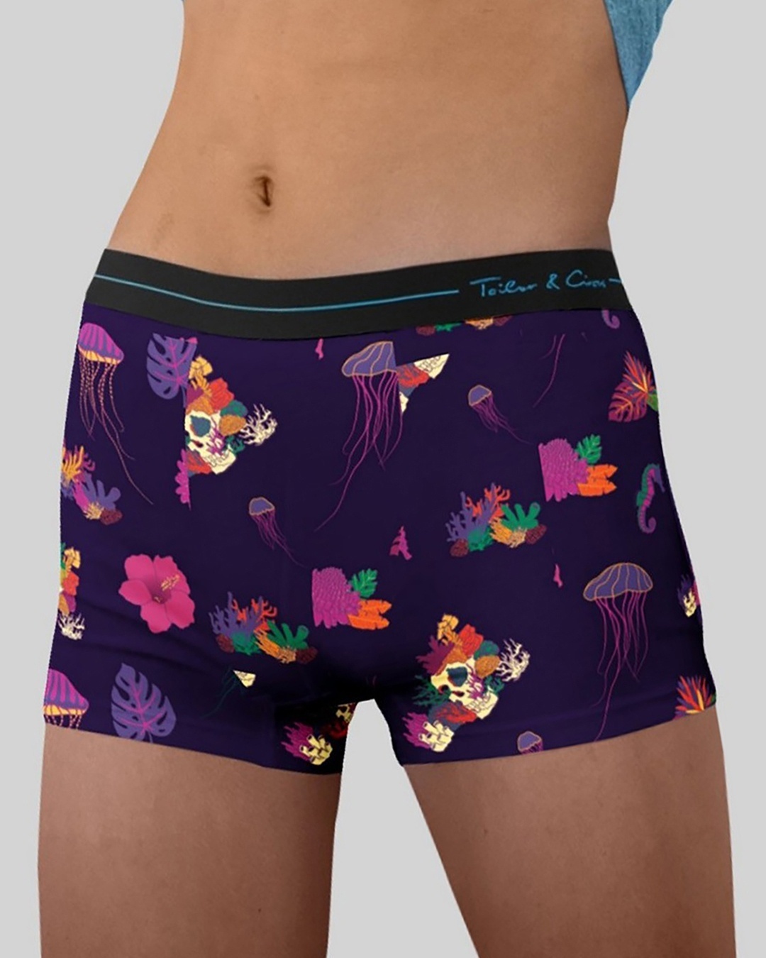 Shop Men's Purple All Over Printed Trunks-Front