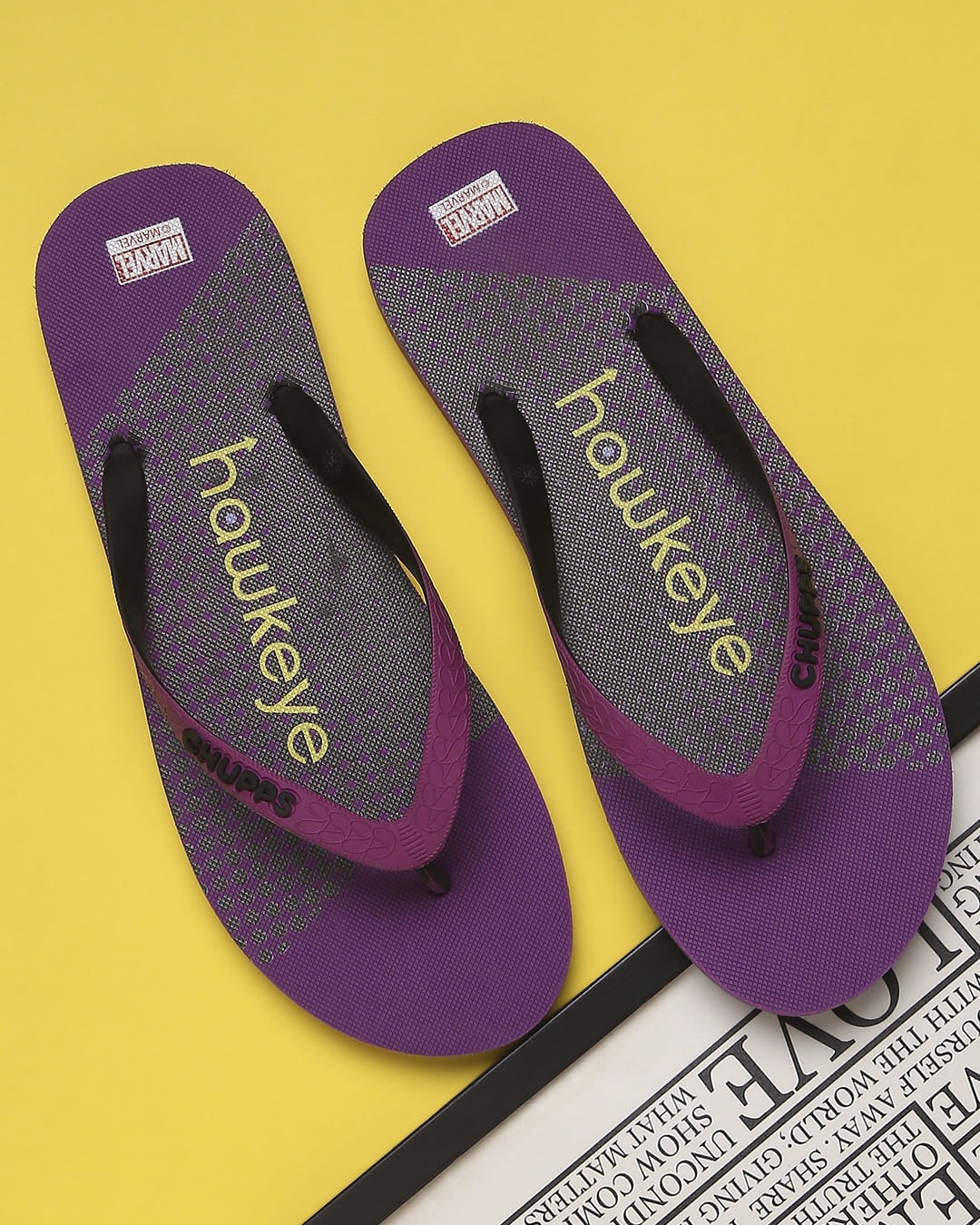 Buy Men s Purple Marvel Typography Flip Flops Online in India at