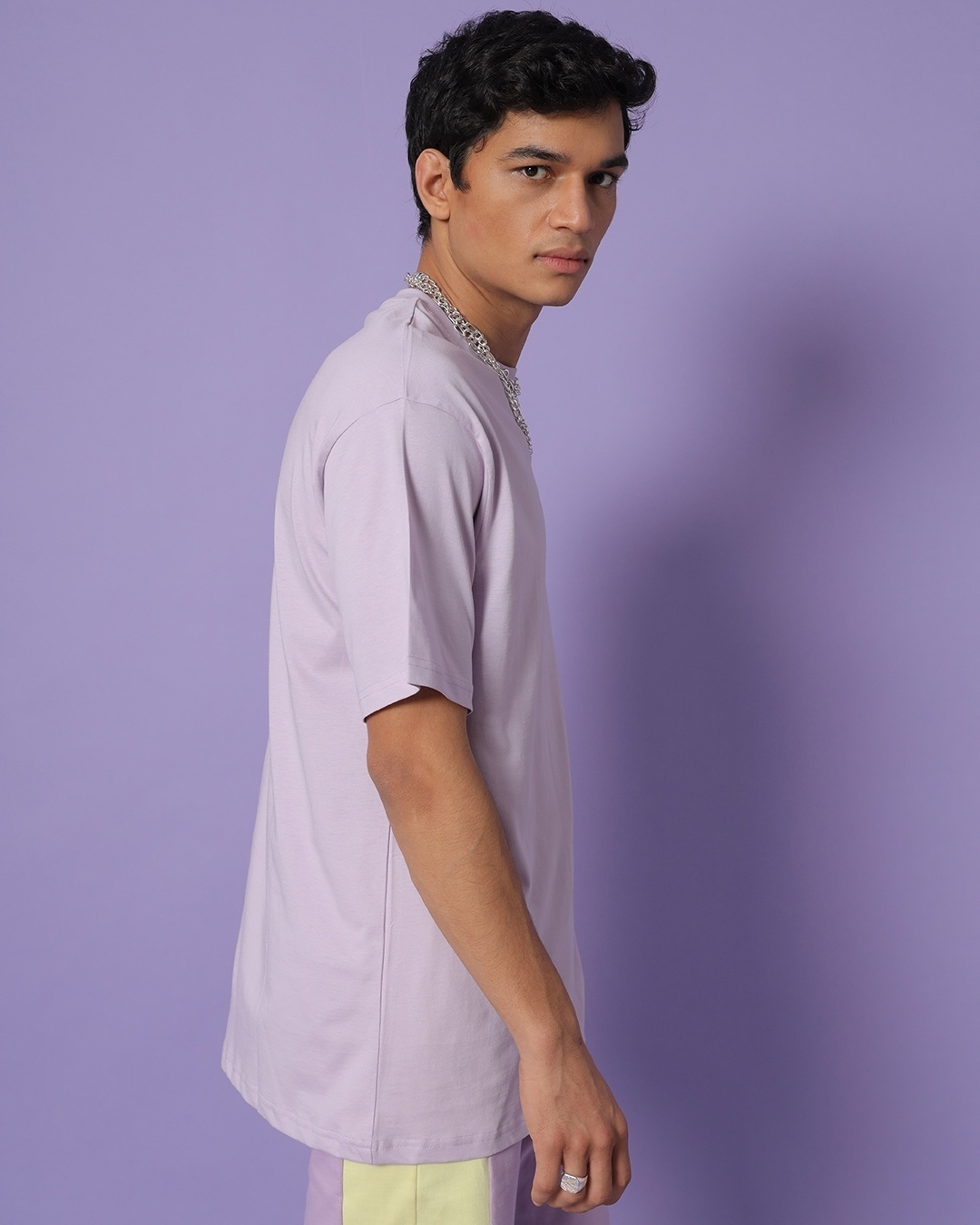 Shop Men's Purple Oversized T-shirt-Back
