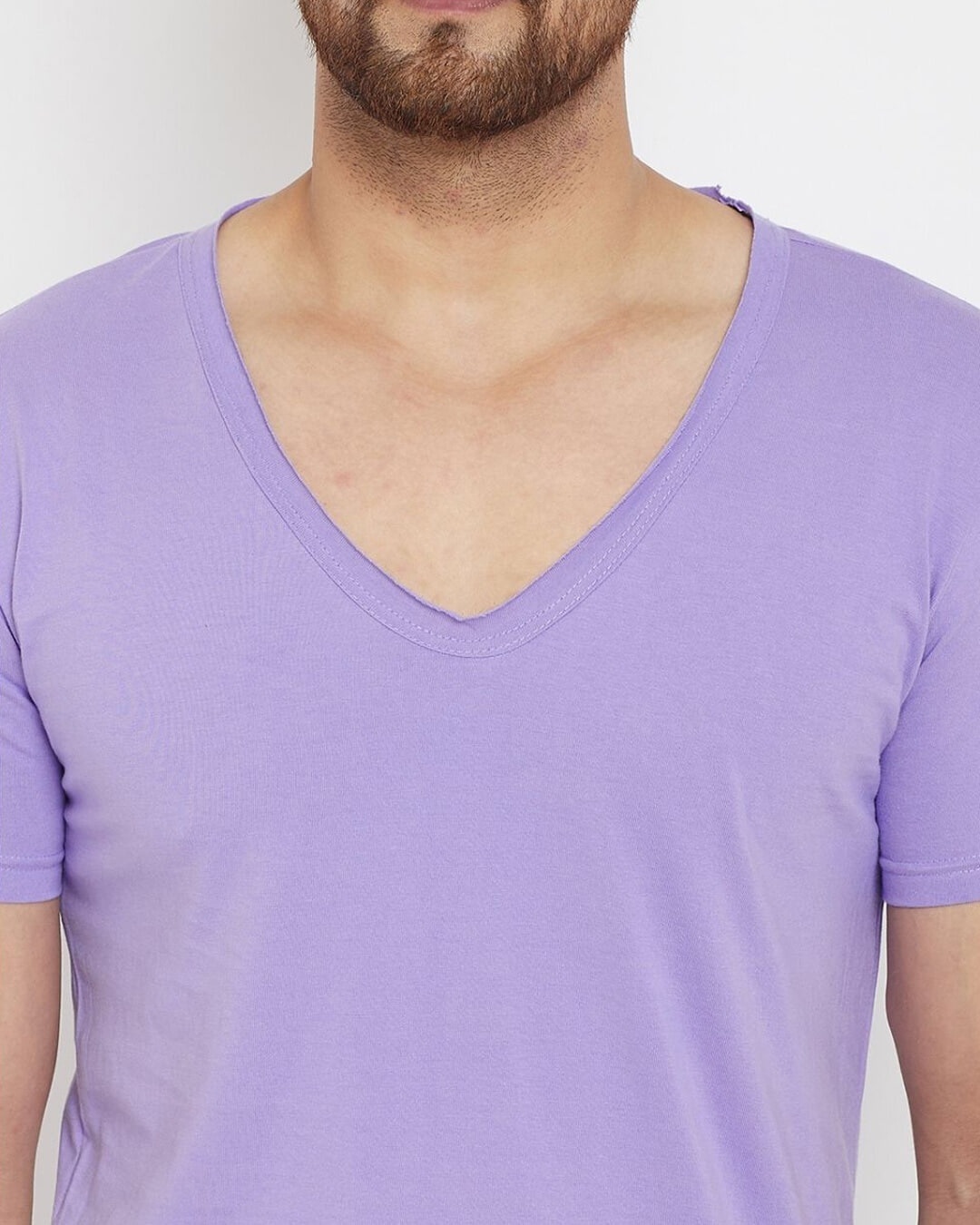 Shop Men's Purple Solid Slim Fit  T-shirt