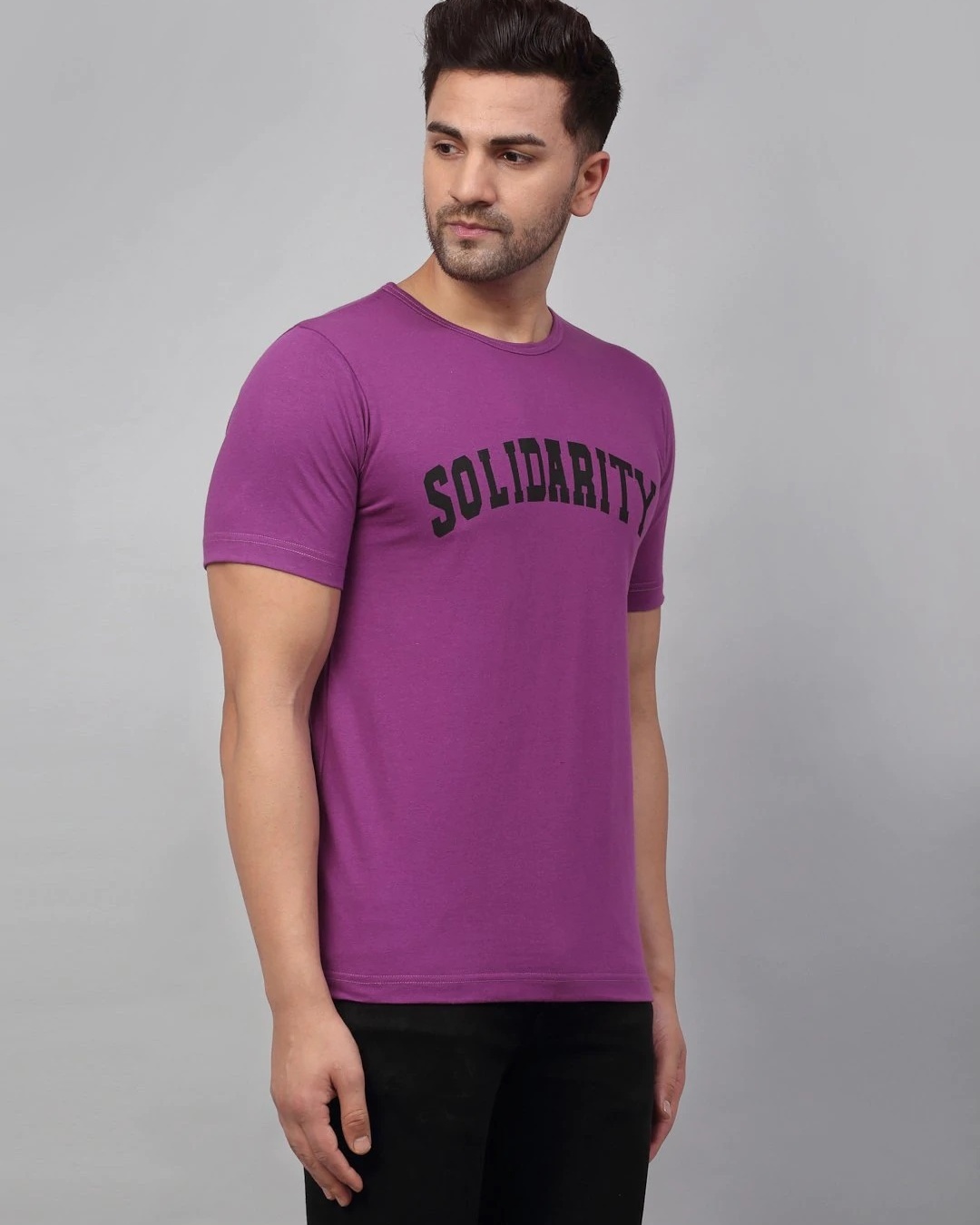 Shop Men's Purple Typography T-shirt-Design