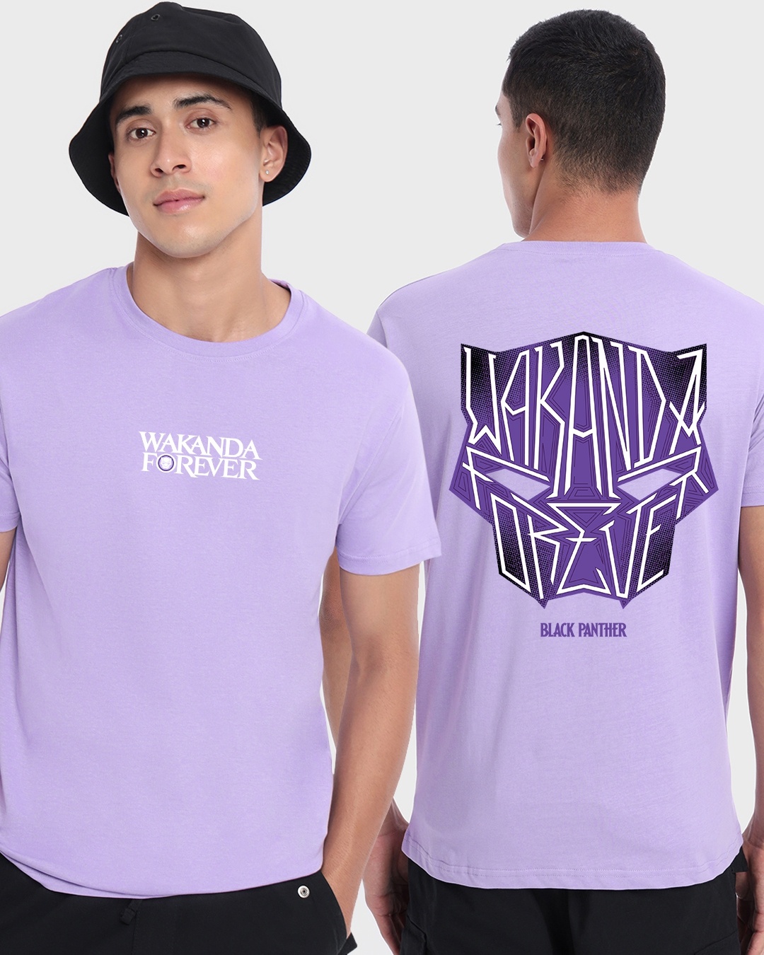 Men's M size Purple Wakanda Forever War Cry Graphic Printed T-shirt