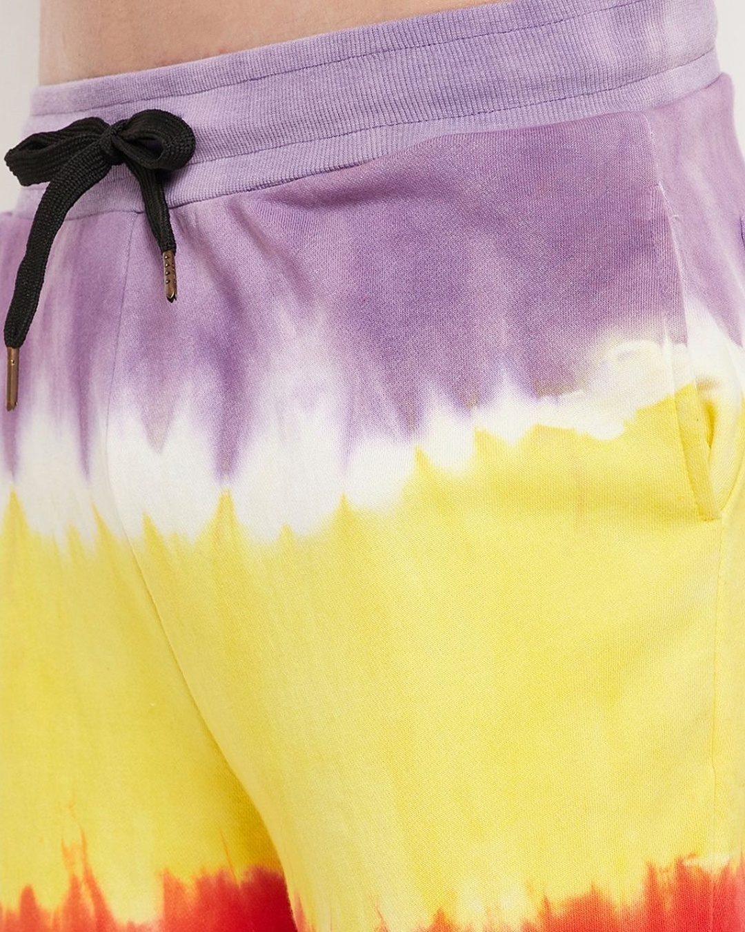 Shop Men's Purple & Yellow Tie & Dye Oversized T-shirt & Shorts Set with Matching Socks