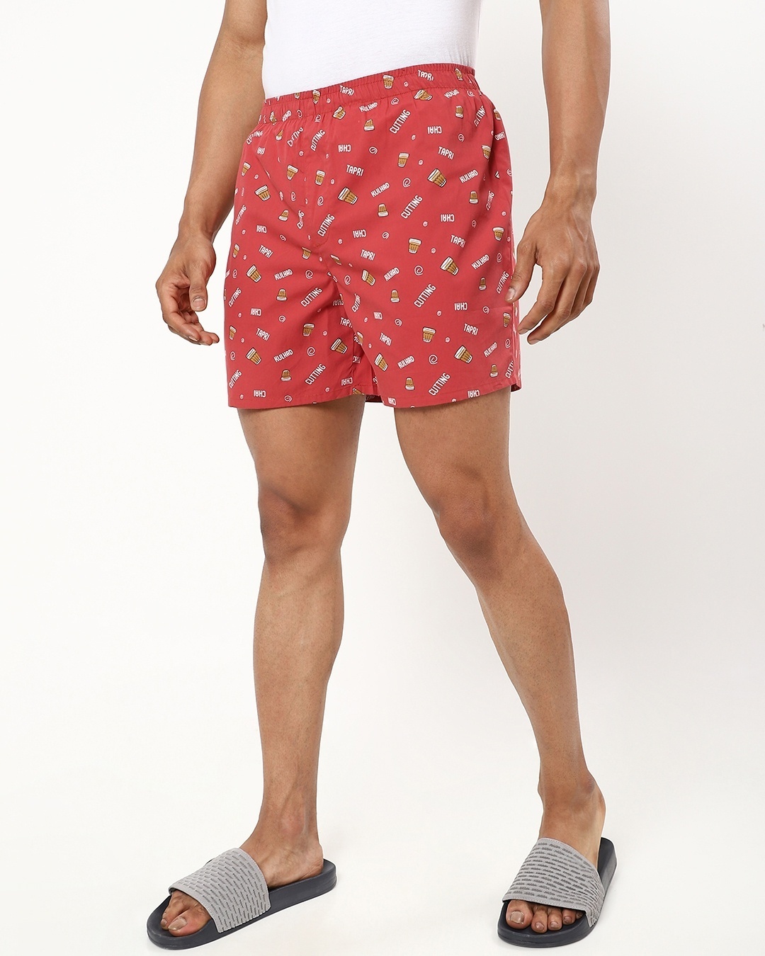 Shop Men's Red All Over Chai Printed Boxers-Design