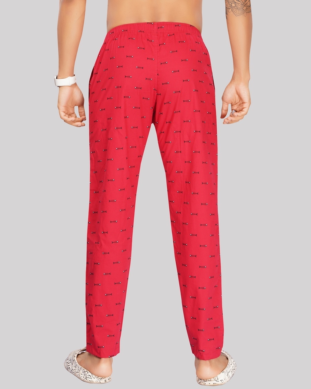 Shop Men's Red All Over Printed Pyjamas-Design