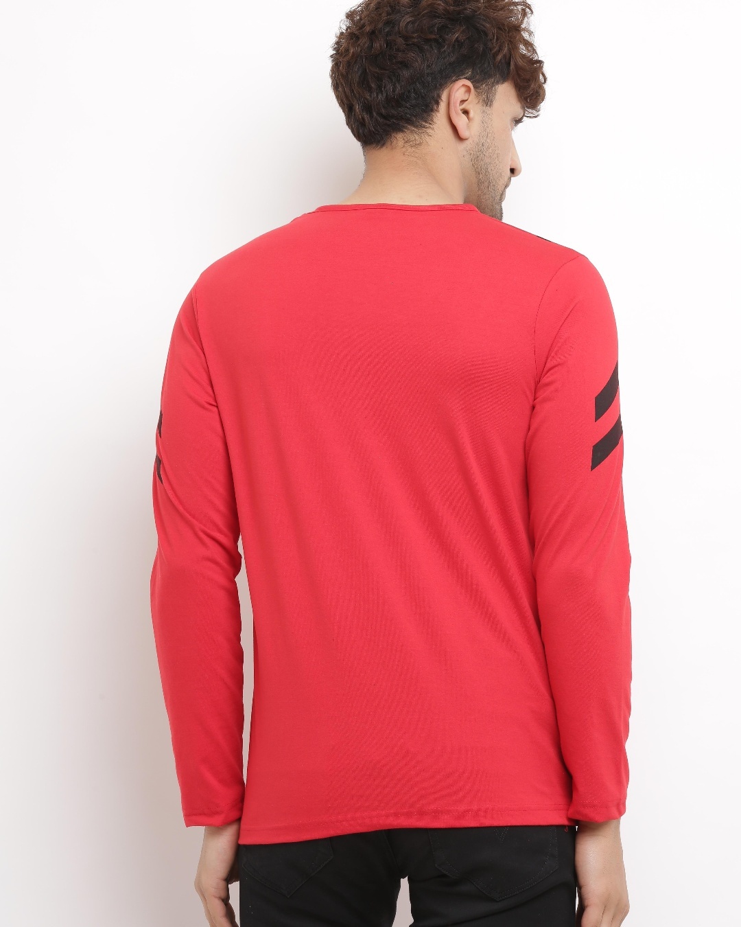 Buy Men's Red and Black Color Block Tshirt for Men Red Online at Bewakoof