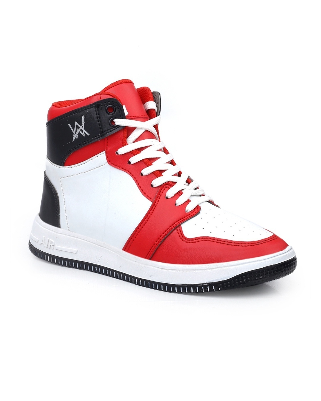 Shop Men's Red and White Color Block Sneakers-Back