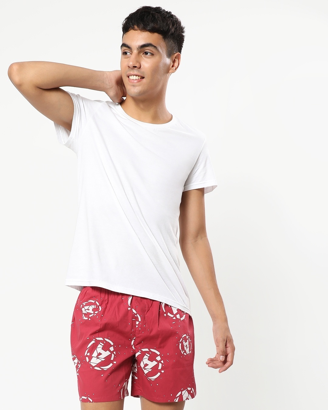 Shop Men's Red Avengers All Over Printed Boxers-Back