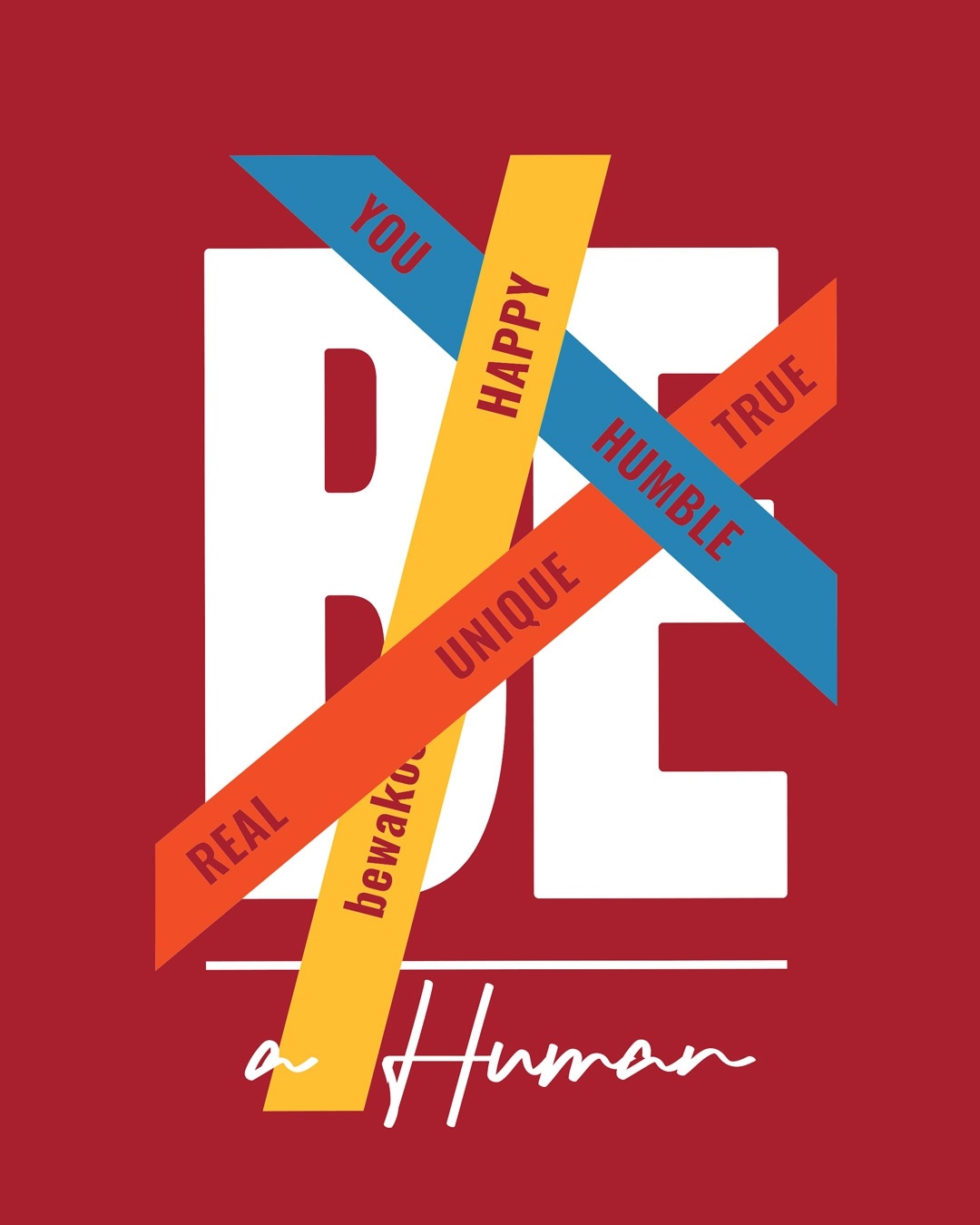 Shop Men's Red Be A Human T-shirt-Full
