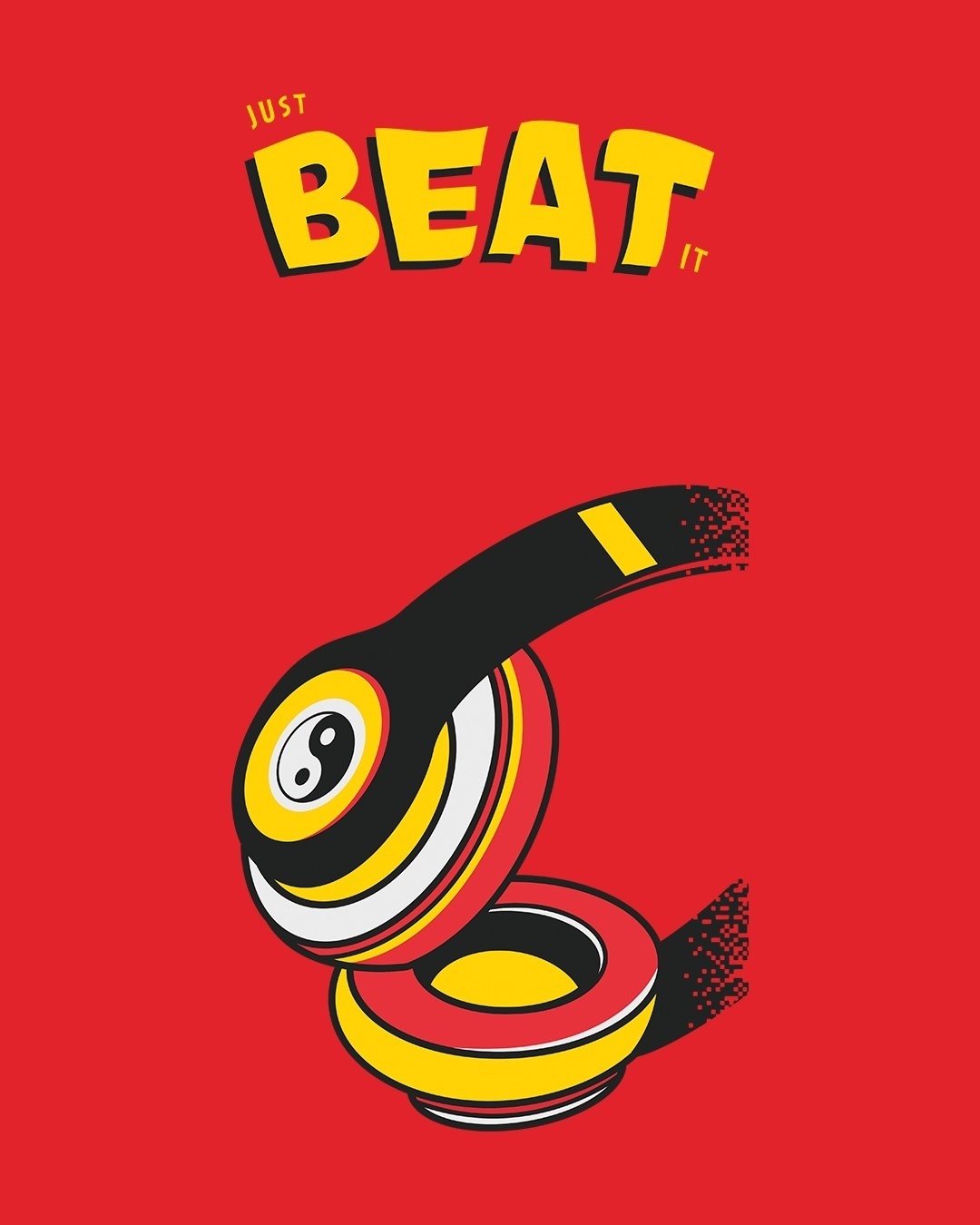 Shop Men's Red Beat Graphic Printed T-shirt-Full