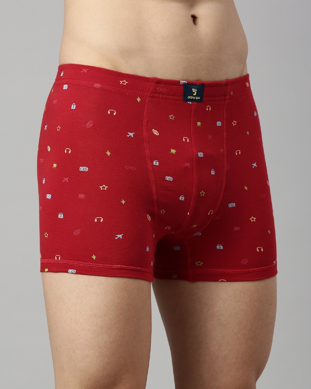 Buy Men's Red & Black All Over Printed Slim Fit Boxers (Pack of 2