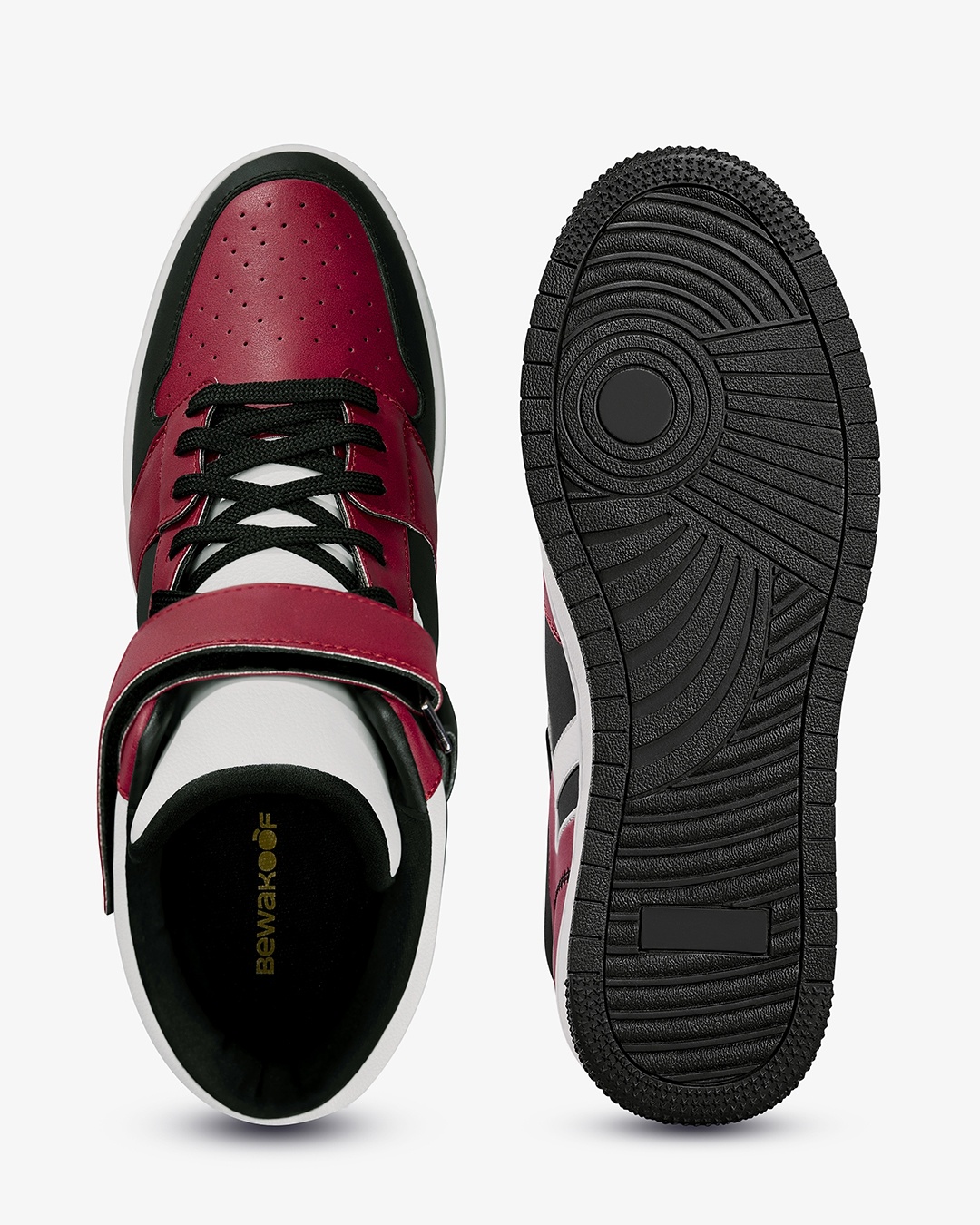 Black And Red Polka Dot Men's High Top Shoes