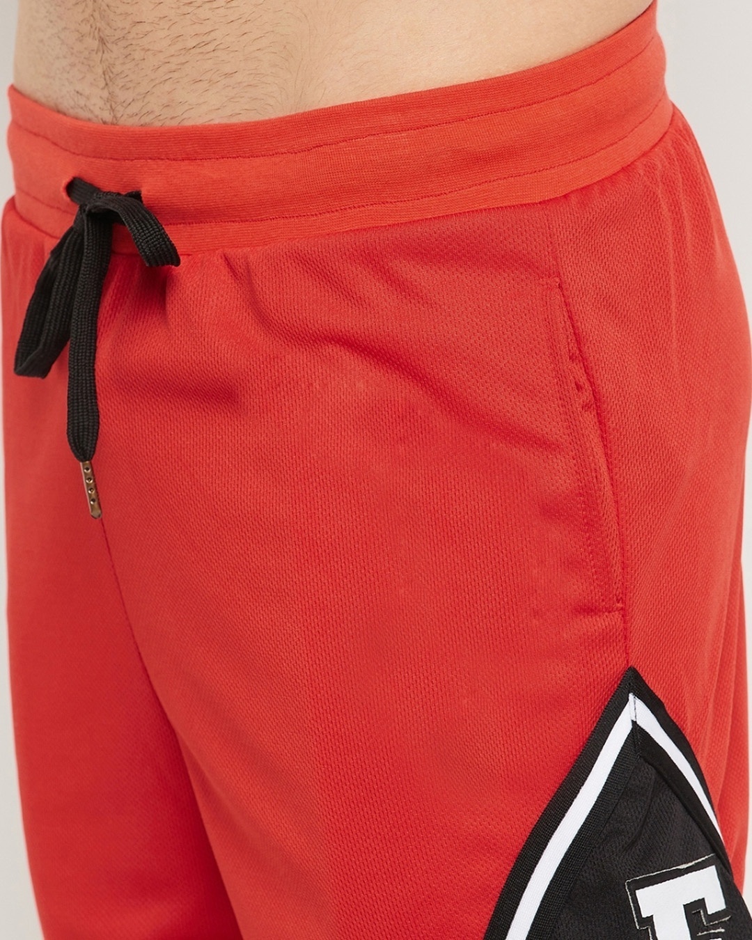 Shop Men's Red & Black Color Block Shorts