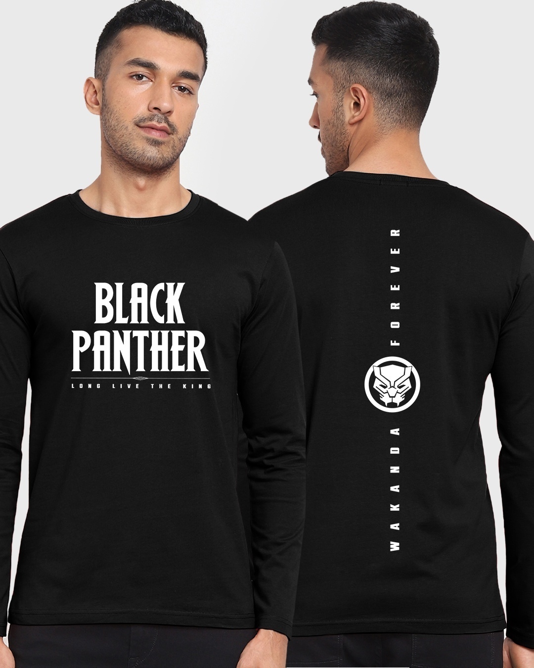 Shop Men's Black Panther Typography T-shirt-Front