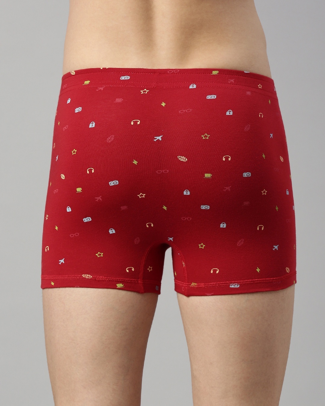 Buy Men's Red & Blue All Over Printed Slim Fit Boxers (Pack of 2