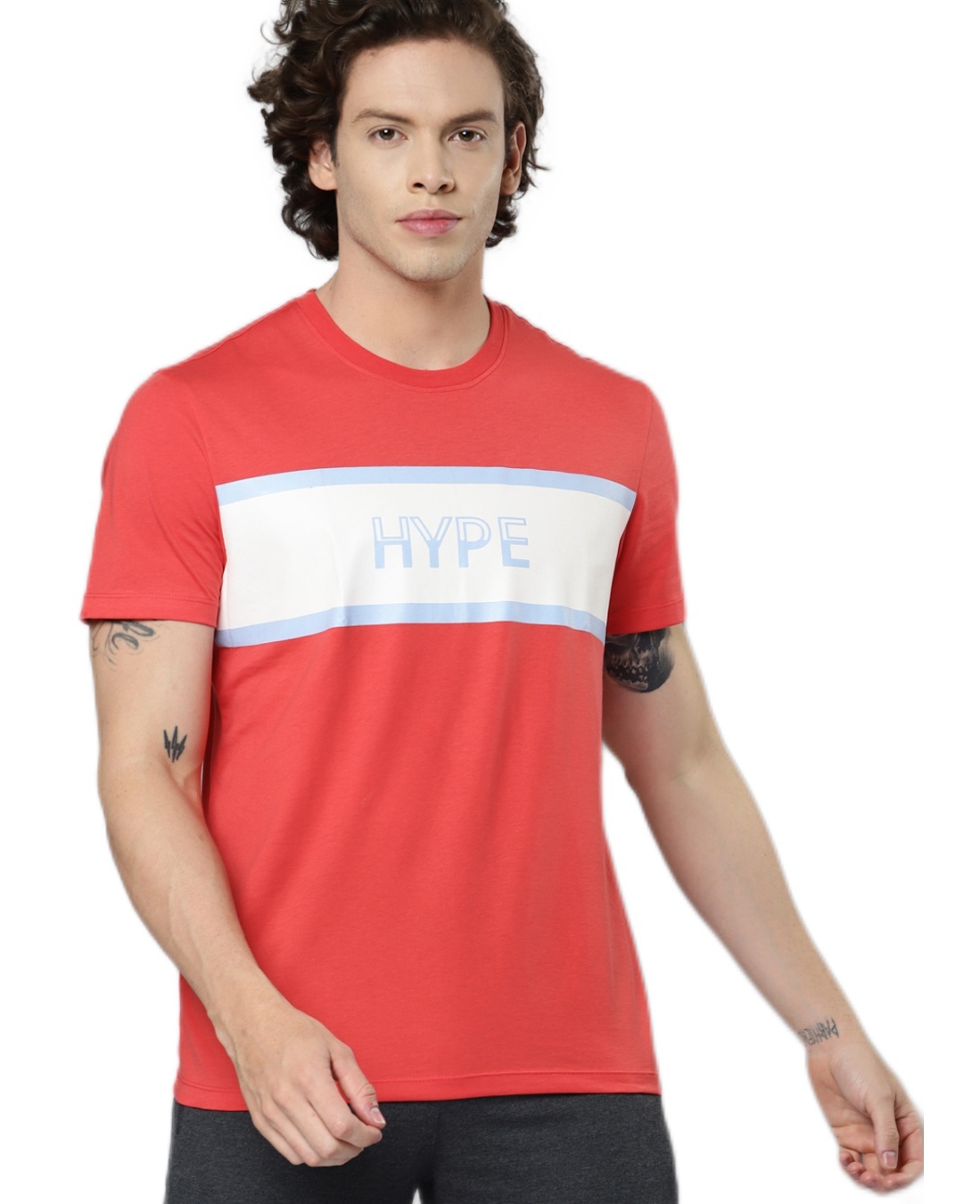 Buy Men's Red Color Block Slim Fit T-shirt for Men Red Online at Bewakoof