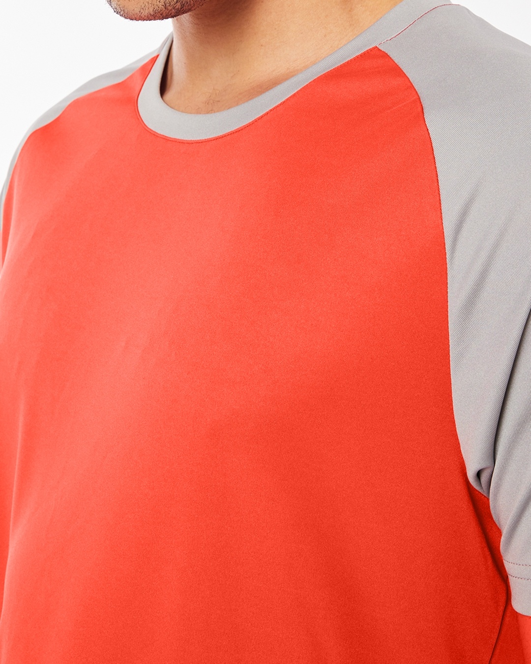 Shop Men's Red Colorblock Training T-shirt