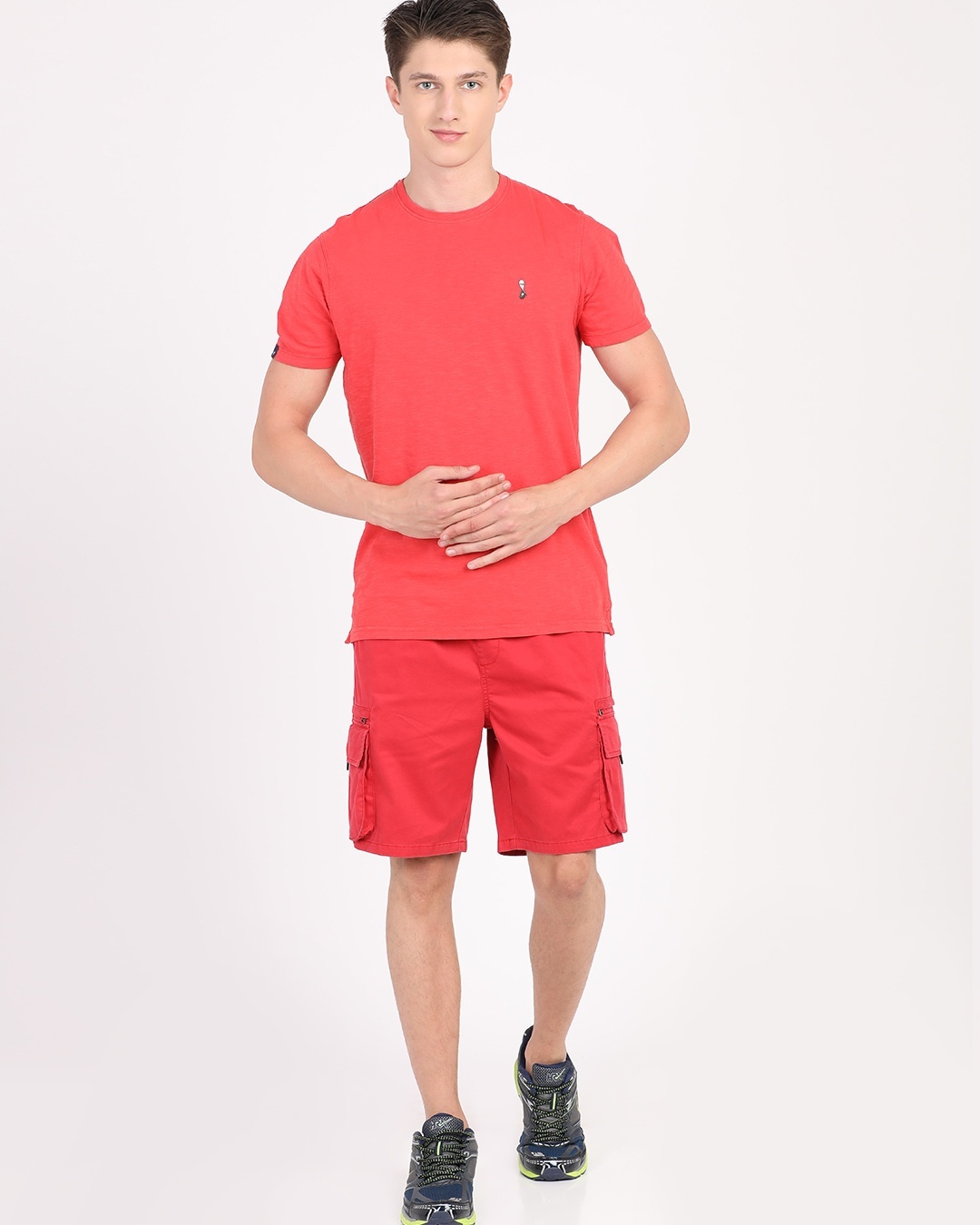 Shop Men's Red Cotton Shorts-Front