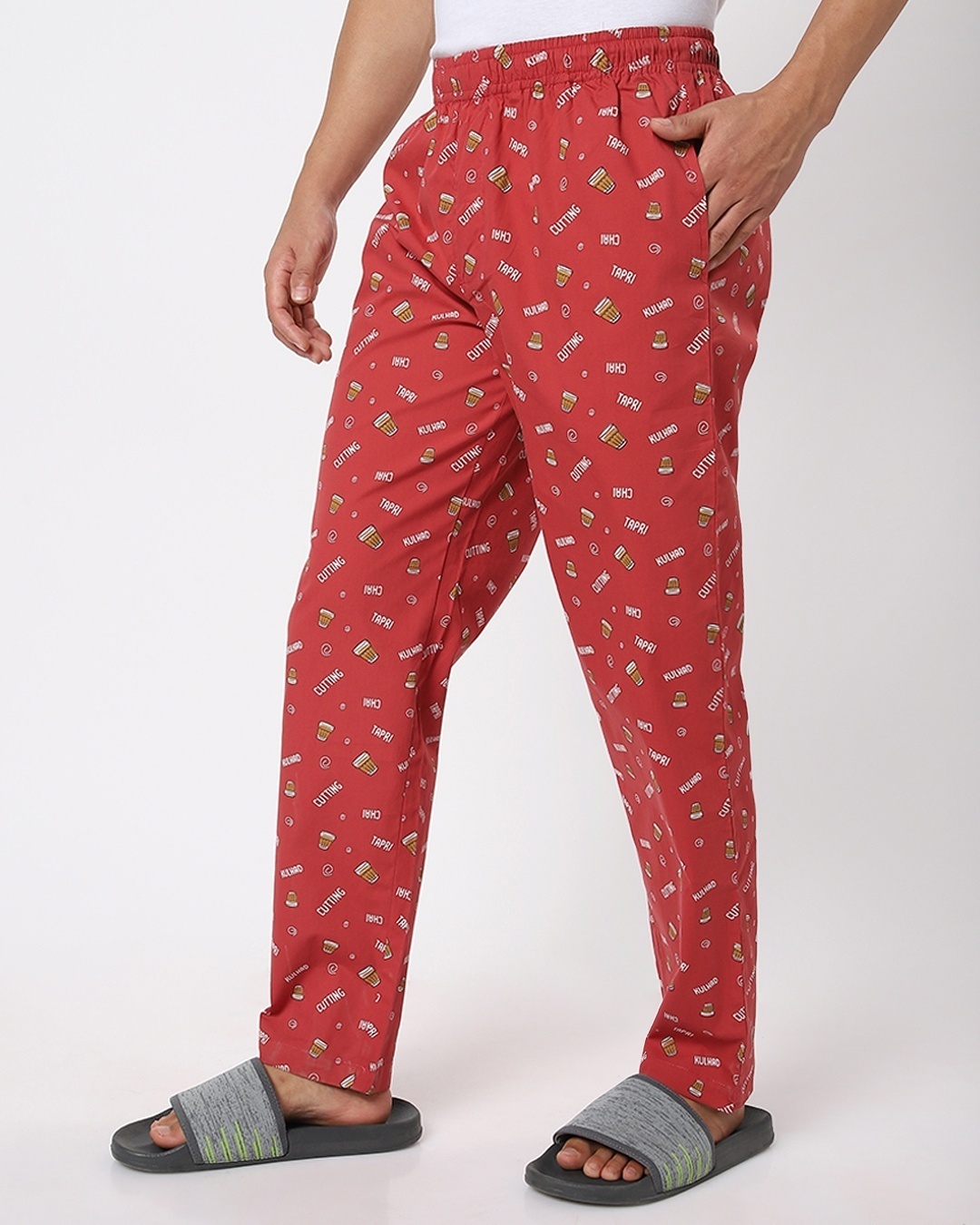 Shop Men's Red Ek Sip All Over Printed Pyjamas-Back