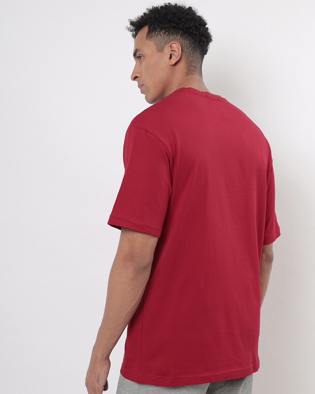 Shop Men's Red Epic Words Oversized T-shirt-Back
