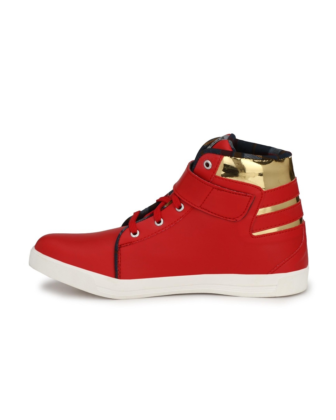 Buy Men's Red & Gold Color Block Casual Shoes Online in India at Bewakoof