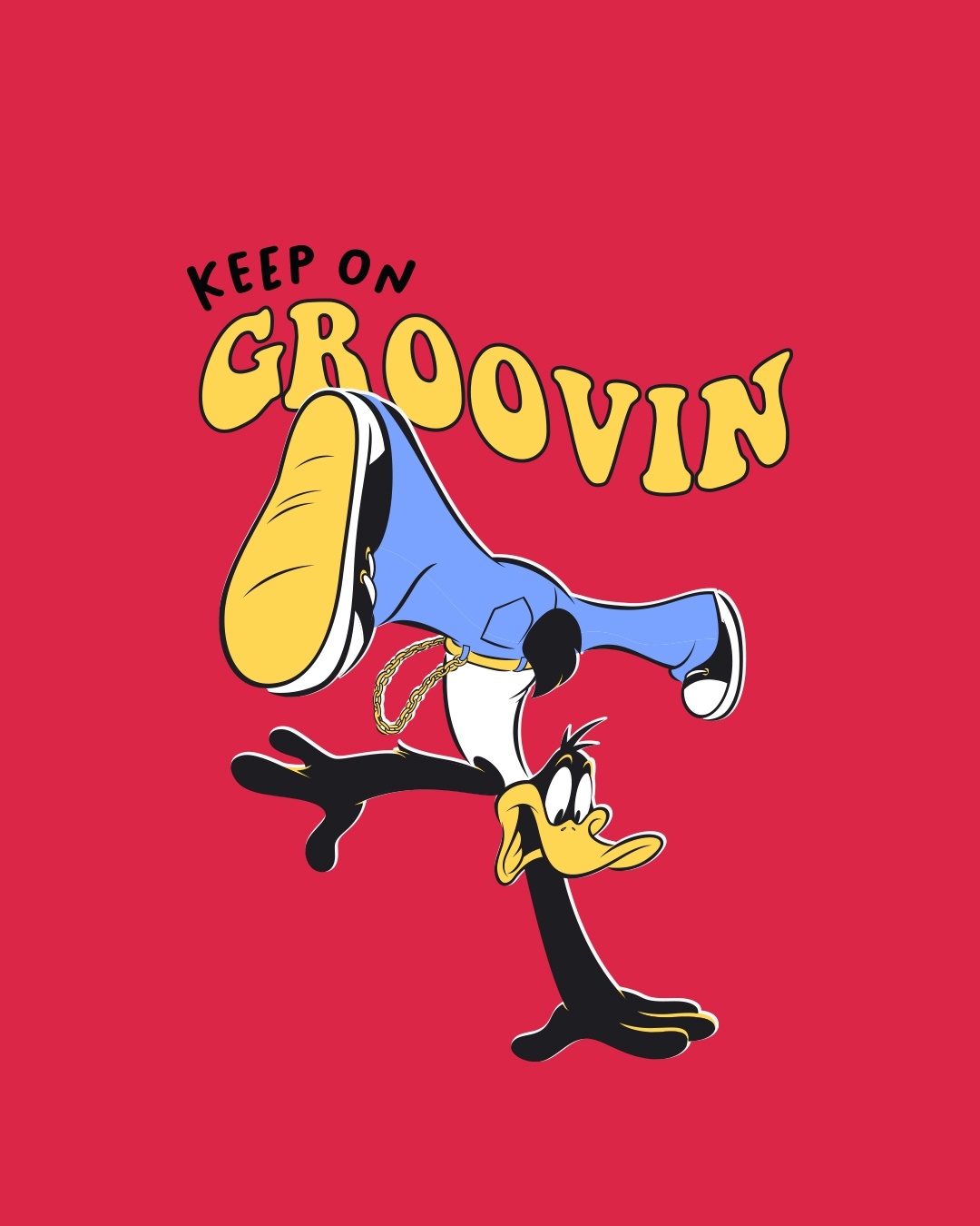 Buy Men's Red Groovin Graphic Printed Oversized T-shirt Online at Bewakoof