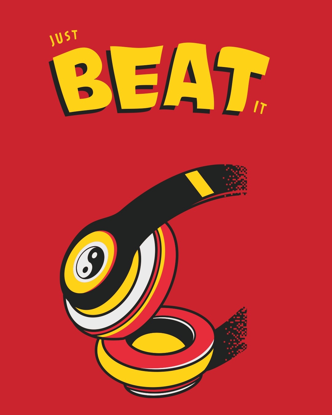 Shop Men's Red Headphone beats Graphic Printed T-shirt-Full