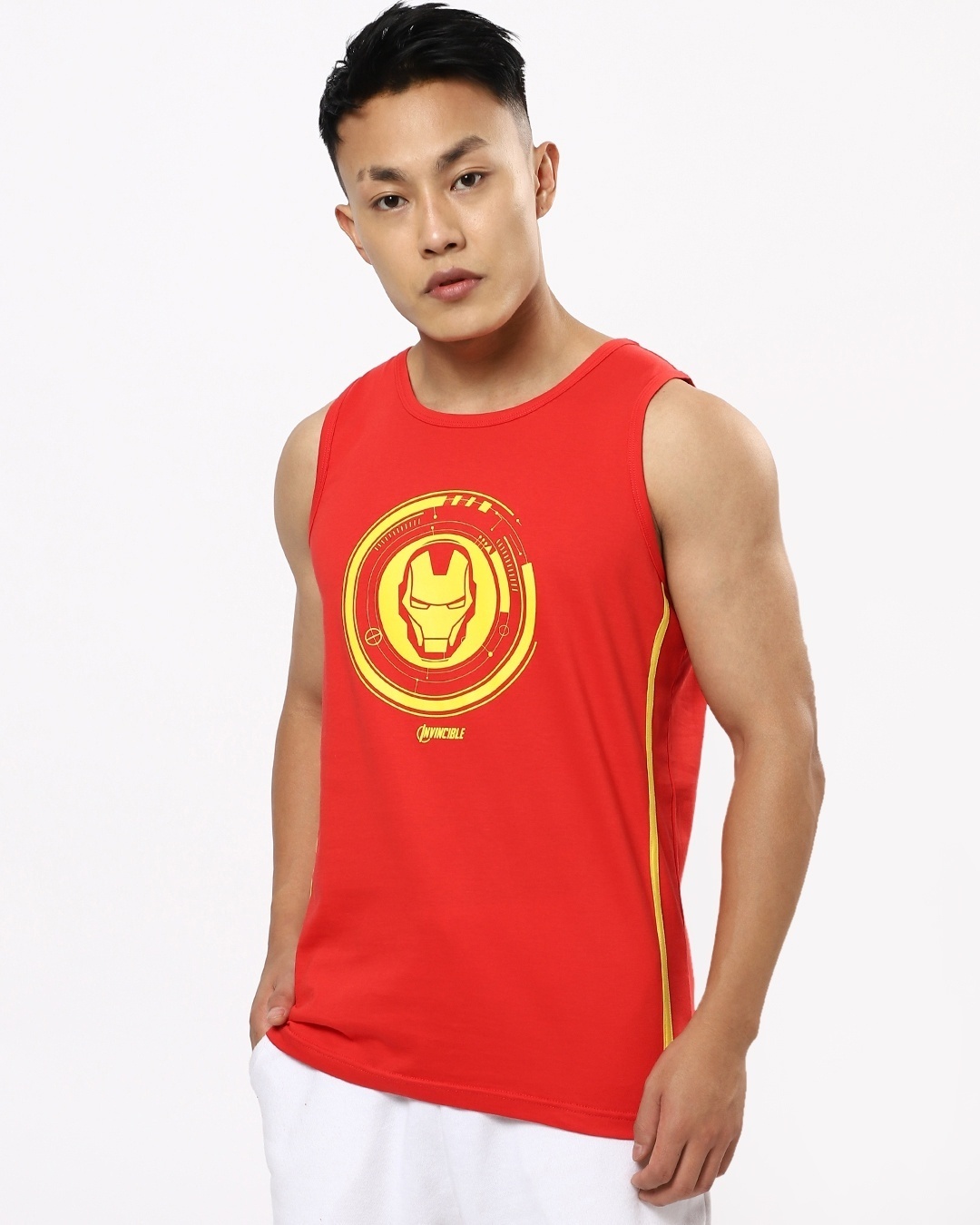 Shop Men's Red Iron Man Chest Printed Vest-Back