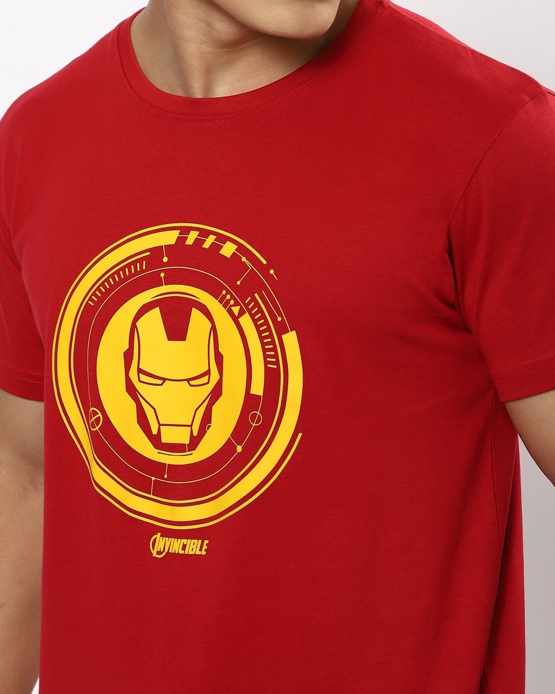 Shop Men's Red Iron Man Mask T-shirt