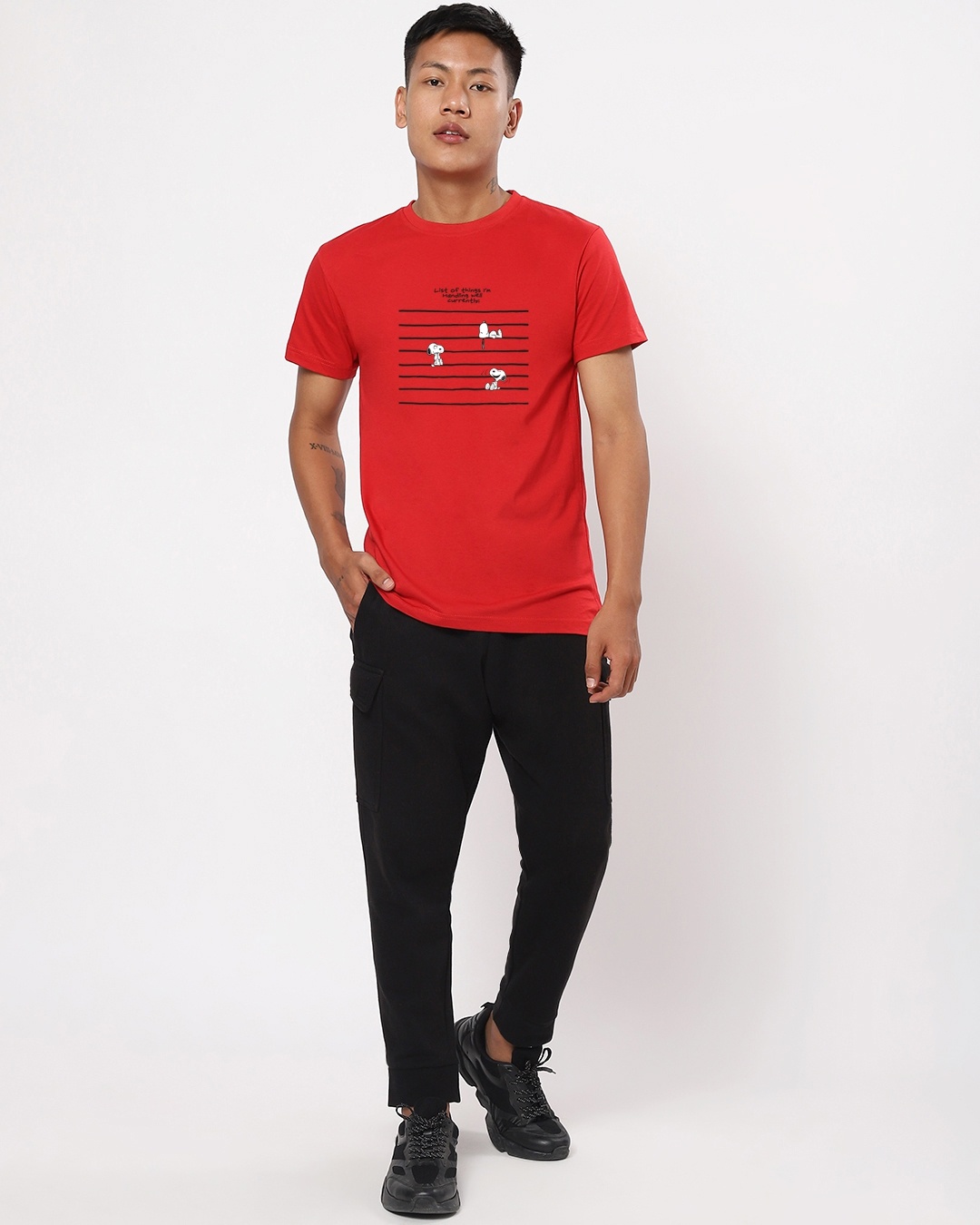 Buy Men's Red List of Things Graphic Printed T-shirt for Men Red Online ...