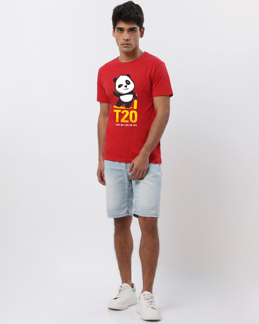 Shop Men's Red Panda T20 I Bet My Life Cricket T-shirt-Design