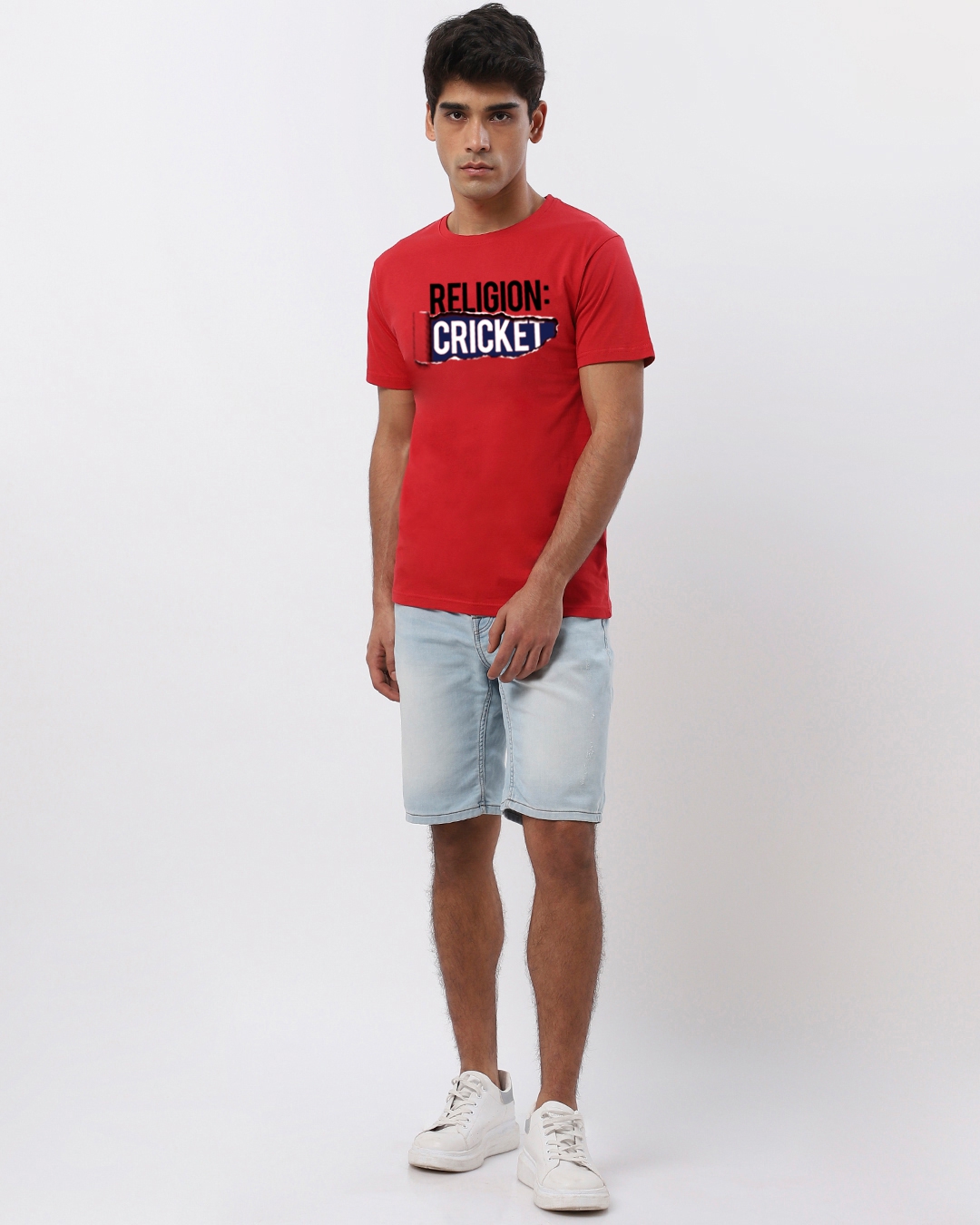 Shop Men's Red Religion Cricket T-shirt-Design