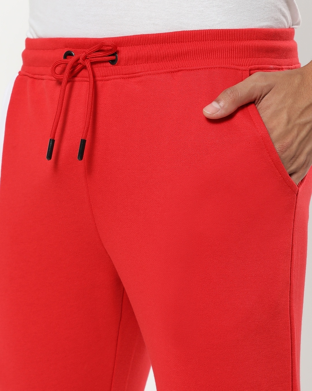 Shop Men's Red Side Panel Typography Joggers