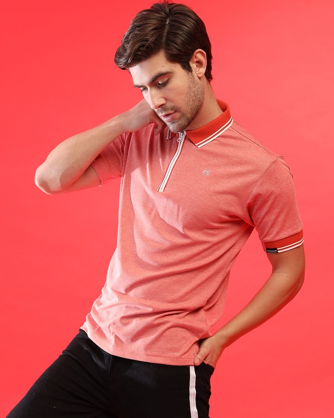Shop Men's Red Solid Regular Fit T-shirt-Design