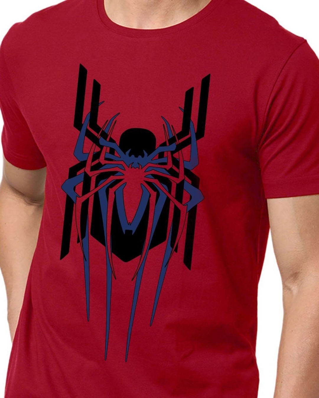 Shop Men's Red Spider Trio Logo Graphic Printed T-shirt