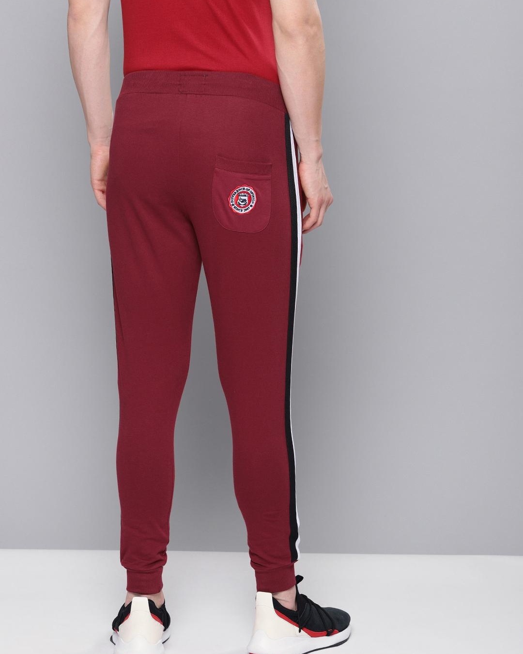 red striped joggers