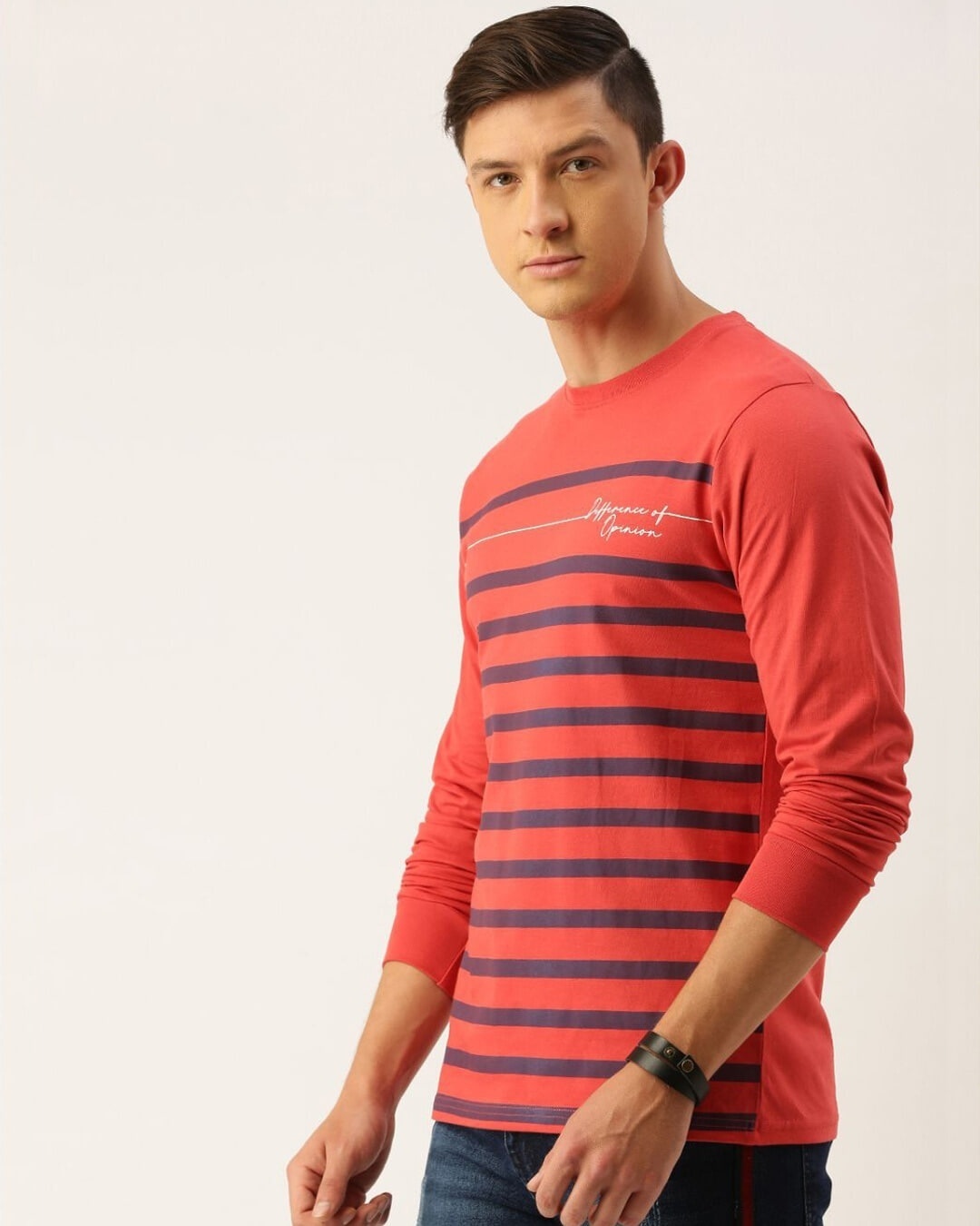 Shop Men's Red Striped T-shirt-Design