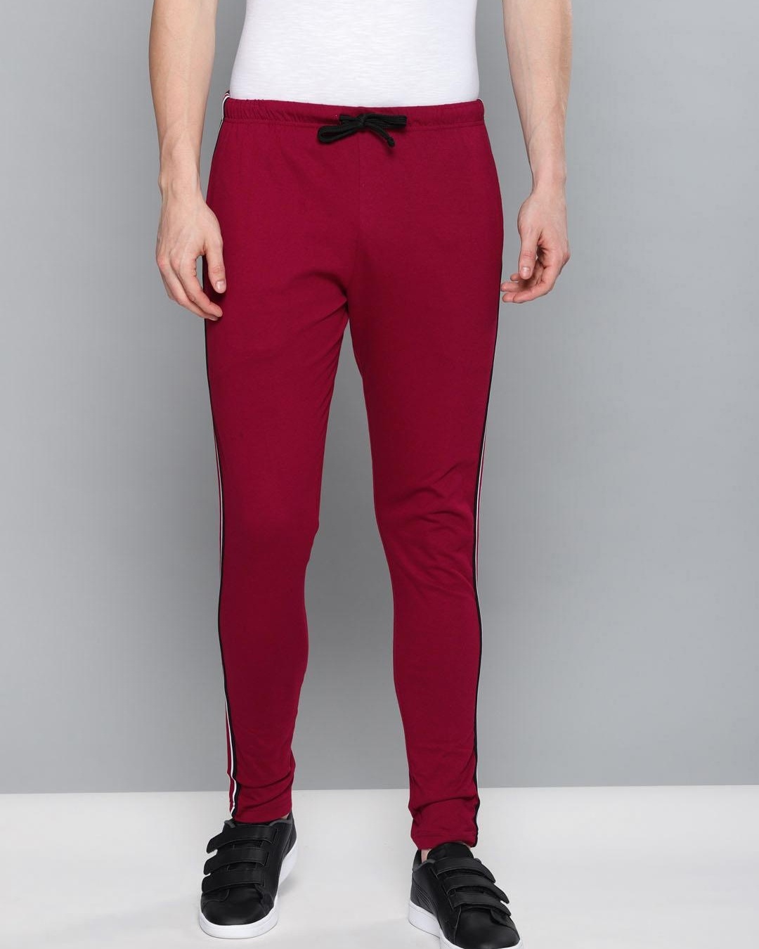 Buy Men's Red Striped Track Pants for Men Red Online at Bewakoof