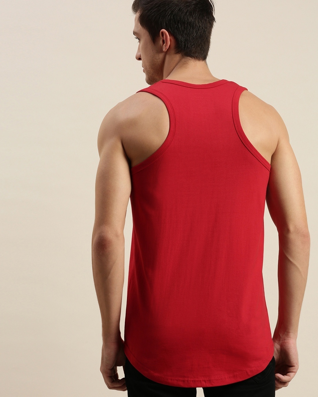Shop Men's Red Typography Tank Top-Back