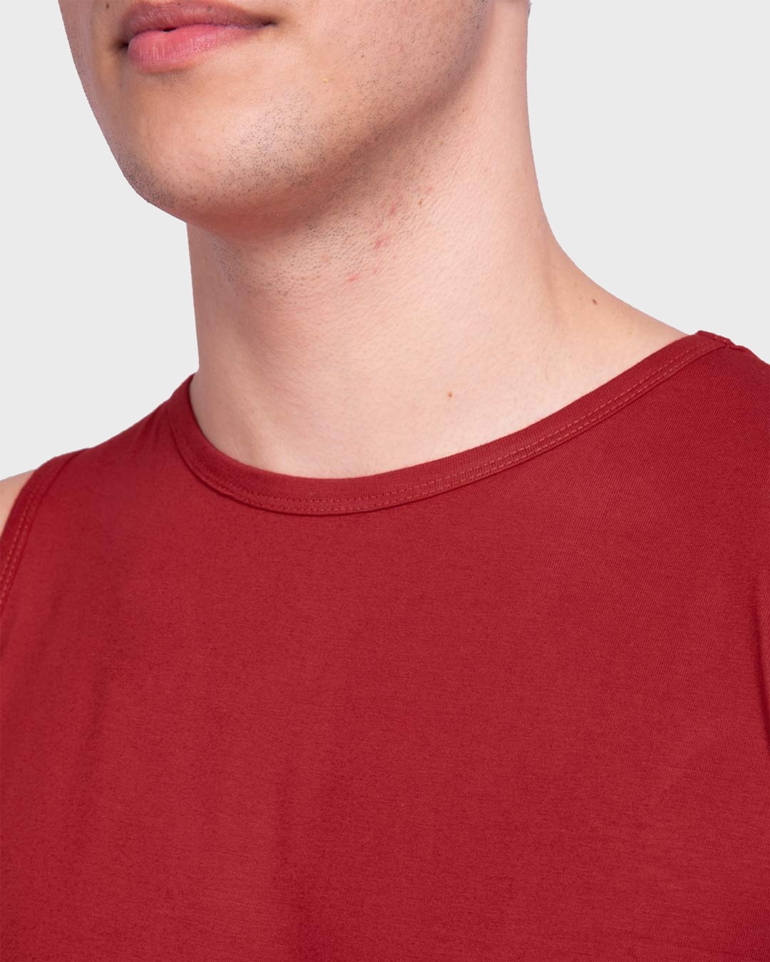 Shop Men's Round Neck Vest Pack of 2 (Red & Red)