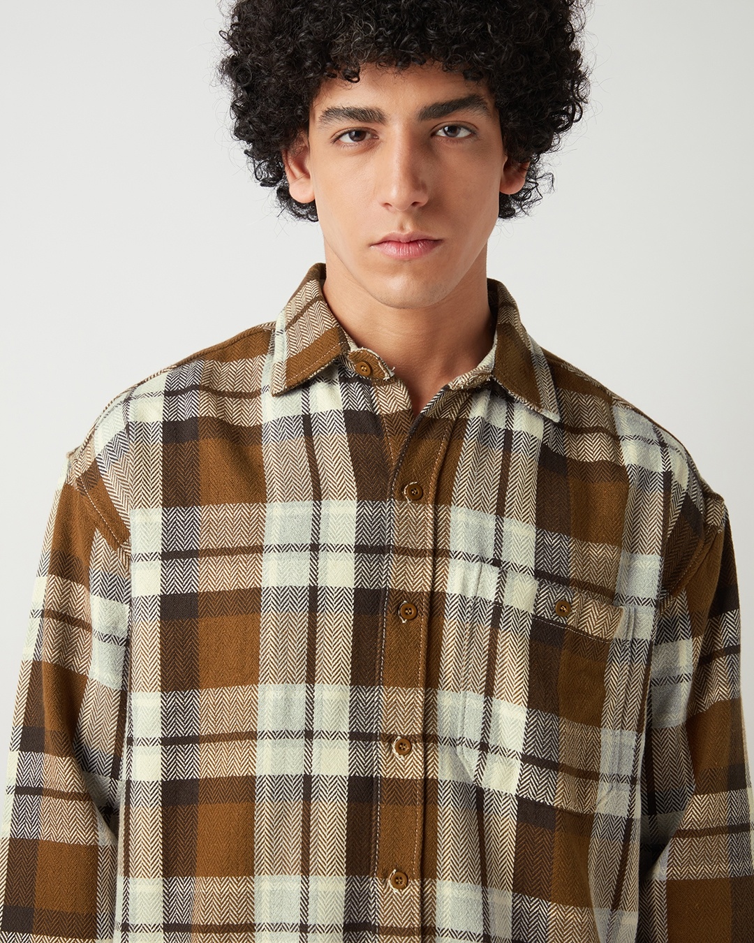 Buy Men's Rust Orange Checked Oversized Shirt Online at Bewakoof