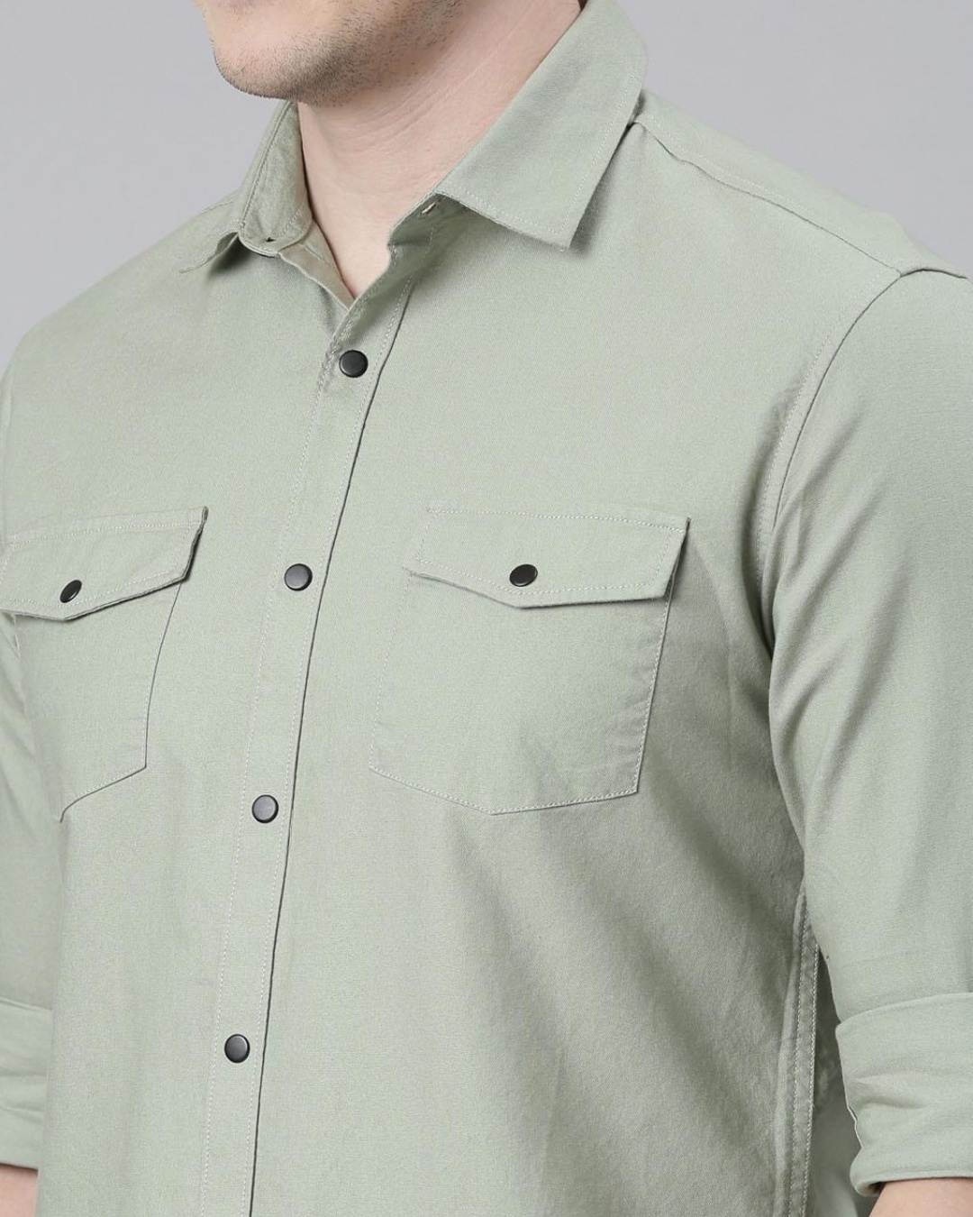 Buy Men's Sage Green Slim Fit Cargo Shirt for Men Green Online at Bewakoof