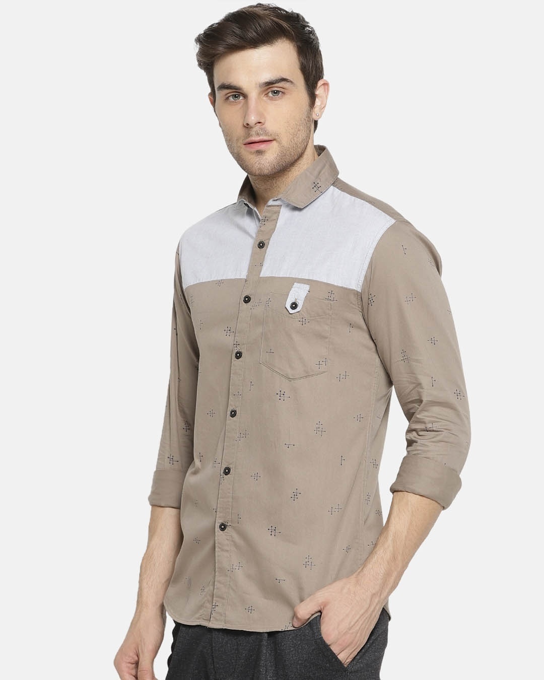 Shop Men's Self Design Casual Shirt-Back