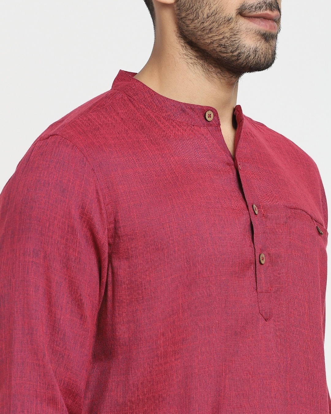 Shop Men's Solid Casual Relaxed Fit Short Kurta