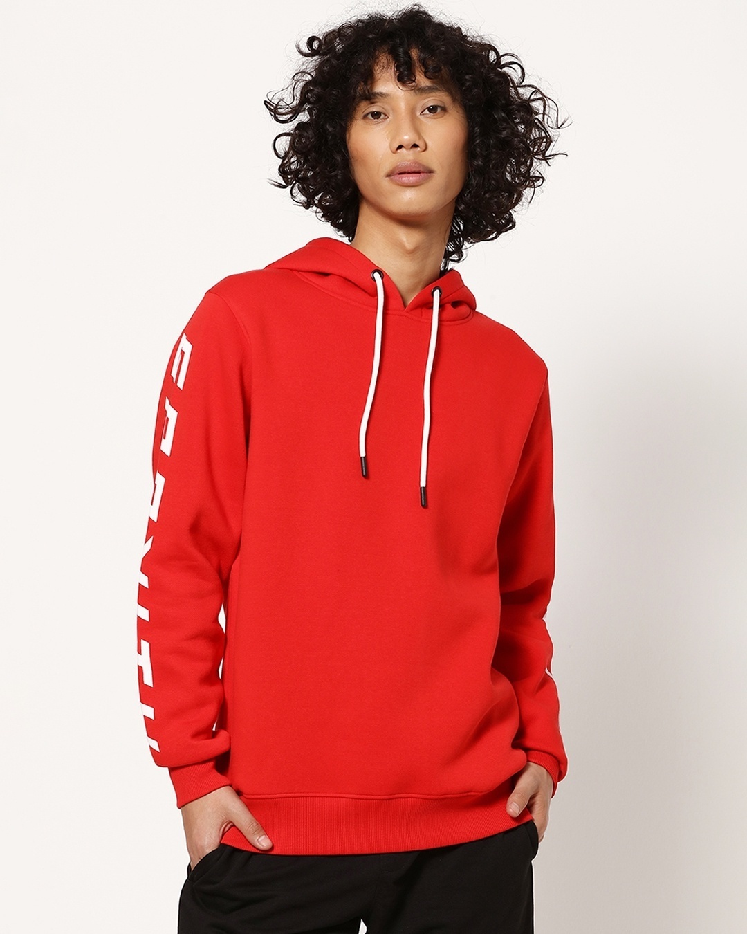 Shop Men's Red Gravity Graphic Printed Hoodie-Back