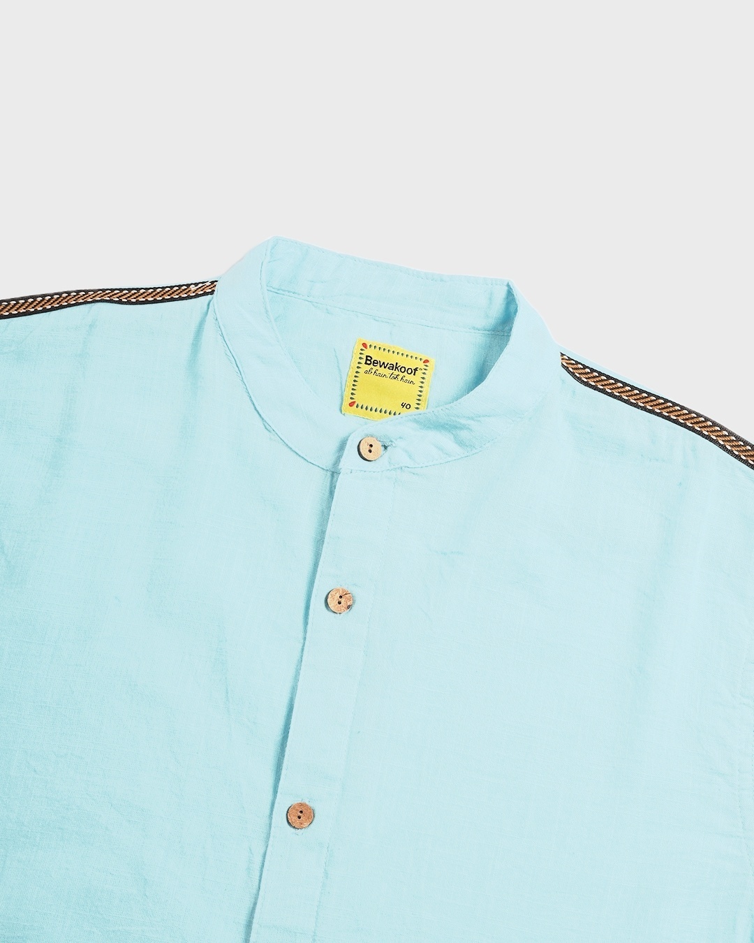 Shop Men's Solid Sky Blue Tape Relaxed Fit Shirt